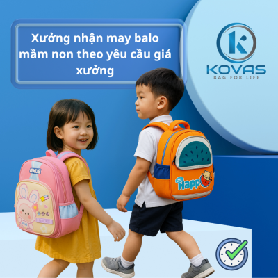 Xưởng nhận may balo mầm non theo yêu cầu giá xưởng