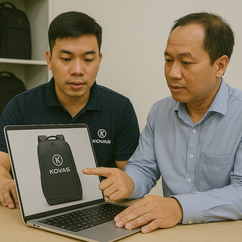 balo-laptop-in-logo-cho-showroom