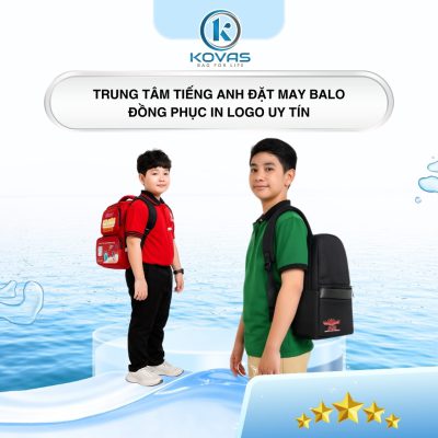 Trung tâm tiếng Anh đặt may balo đồng phục in logo uy tín