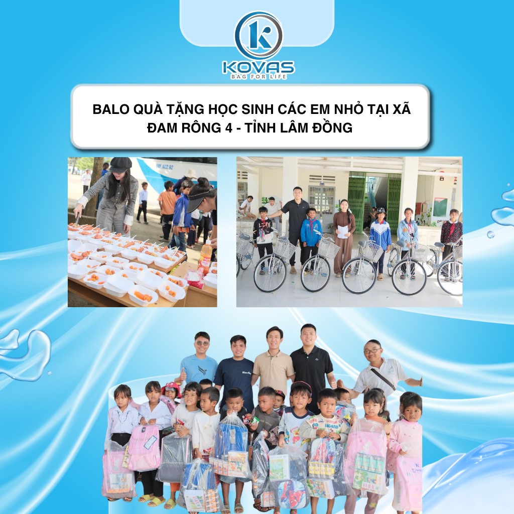 Balo quà tặng học sinh tại xã Đam Rông 4 - tỉnh Lâm Đồng