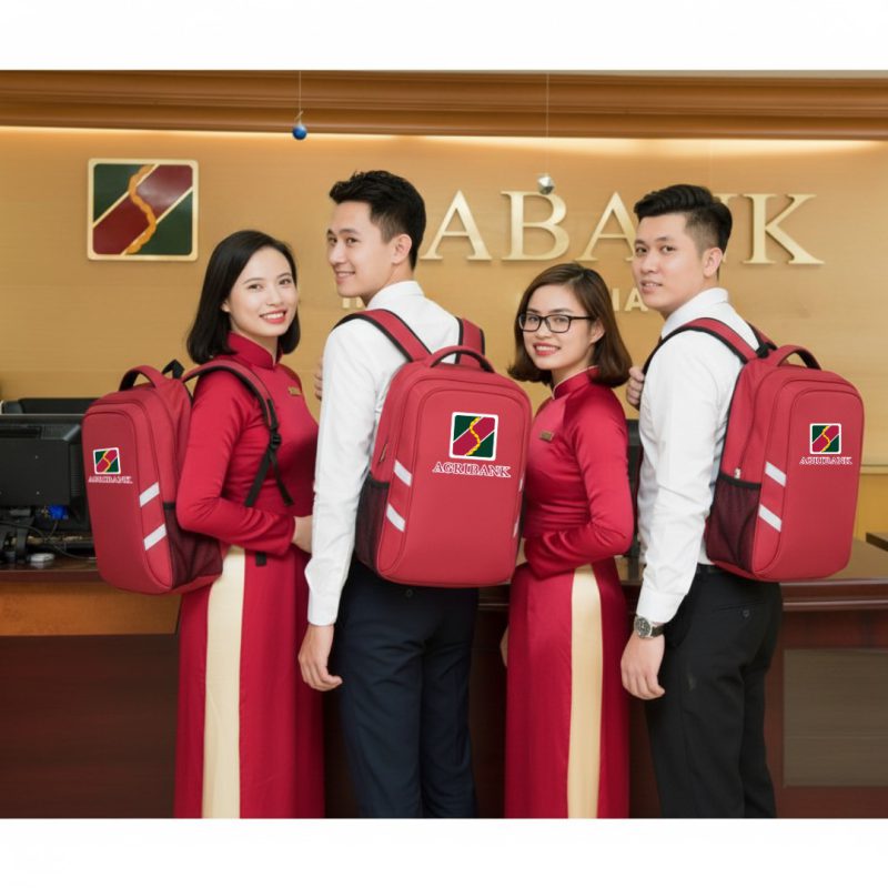 Balo quà tặng in logo thương hiệu Agribank